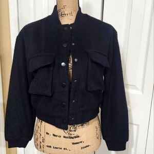 New Madden NYC Black Cargo Bomber Jacket Size XS